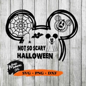 Mickey niet zo eng halloween Digitale Download SVG, PNG en DXF gesneden bestand, minnie, mickey halloween svg, familie reis