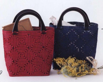 Japanese Ebook Crochet Raffia Bags & Knitting Digital Download Hand made Ebook Crochet Tutorial