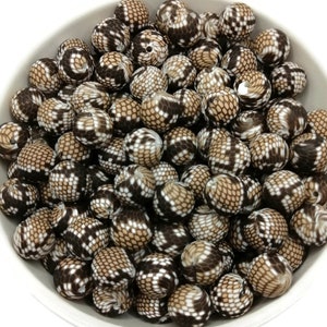 Snake Pattern Silicone Beads: Food Grade, BPA Free - 50/100 Pcs