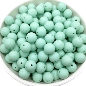 Dotted Green Silicone Beads 15mm: Bulk BPA-Free Focal Beads, DIY Jewelry