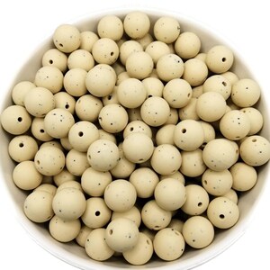 Beige Silicone Beads: 50/100-Piece Bulk, Food Grade, BPA Free (12-15mm