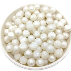 White Pearl Silicone Beads: Food Grade, BPA Free - 50/100 Pcs