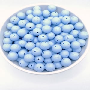 Blue Silicone Beads: 50 or 100 Piece Bulk, Food Grade, BPA Free, 12-15mm