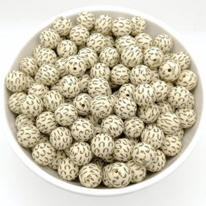 Contas de silicone impressas de 12 mm: grau alimentício, sem BPA