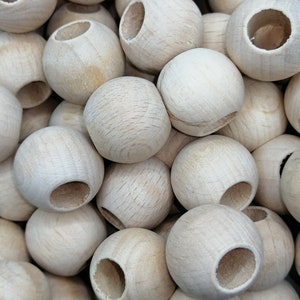 Maple Wood Beads: Unfinished Round Beads for Macrame