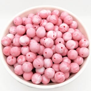 Pink Cream Silicone Beads 12mm: Bulk Food Grade BPA-Free