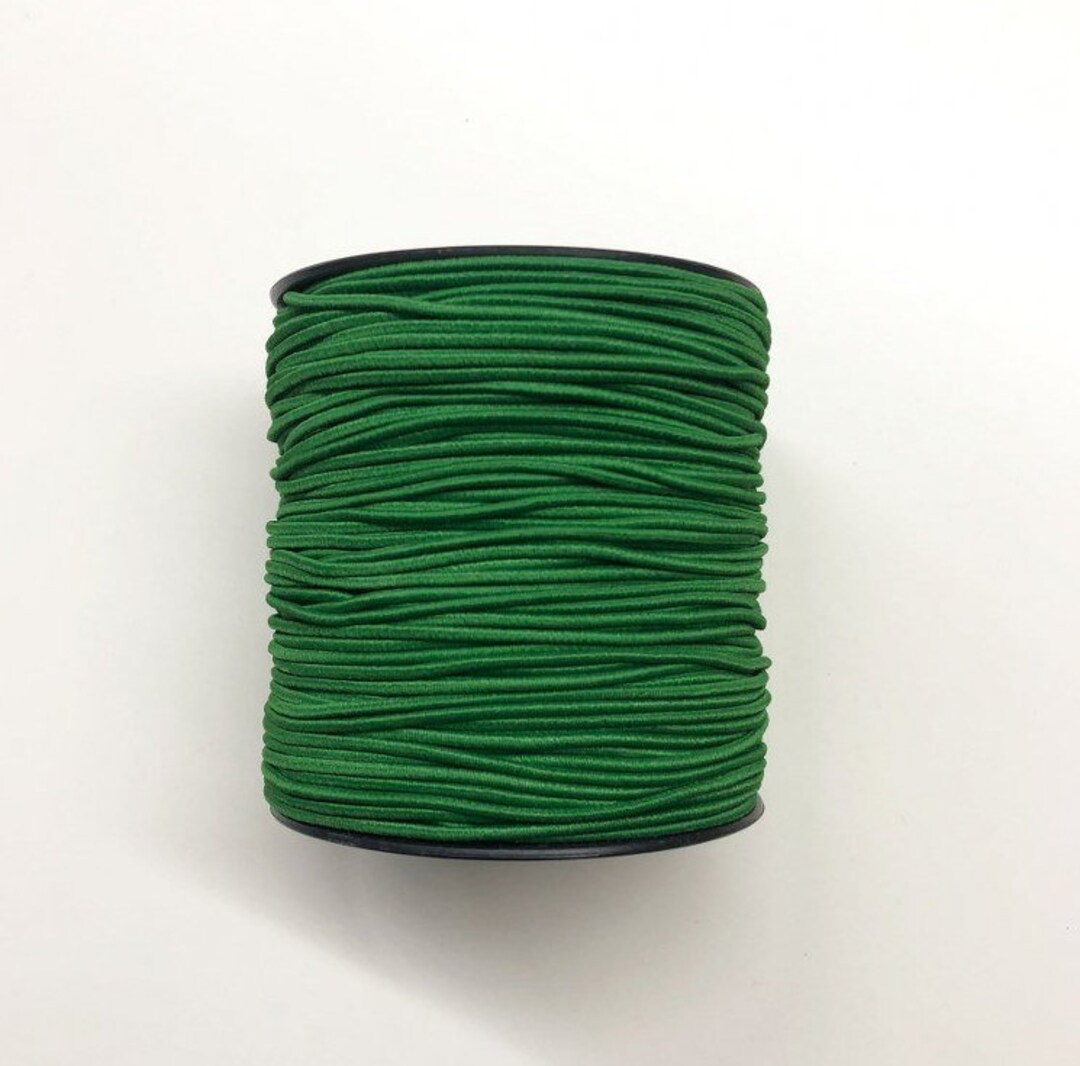 3mm Green Elastic Cord, Round Stretch Cord for Jewelry Making, Sewing