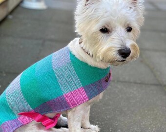 Dog Coat, Jacket,  Harris Tweed, Tartan, Wool,  bespoke, made to order in Adelaide
