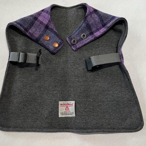 Dog Coat Jacket Hunting MacLeod, Harris Tweed, Bespoke dog wear, made in Adelaide, Australia Grey