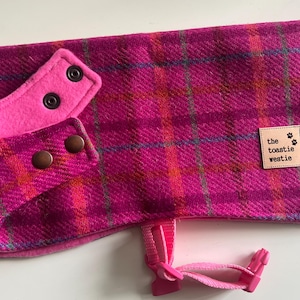 Dog coat jacket made from Harris Tweed Tartan wool made to measure in Australia