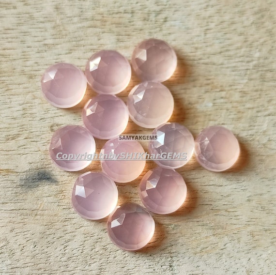 Lot Natural Pink Chalcedony 3mm-20mm Round Cabochon loose Gemstone 