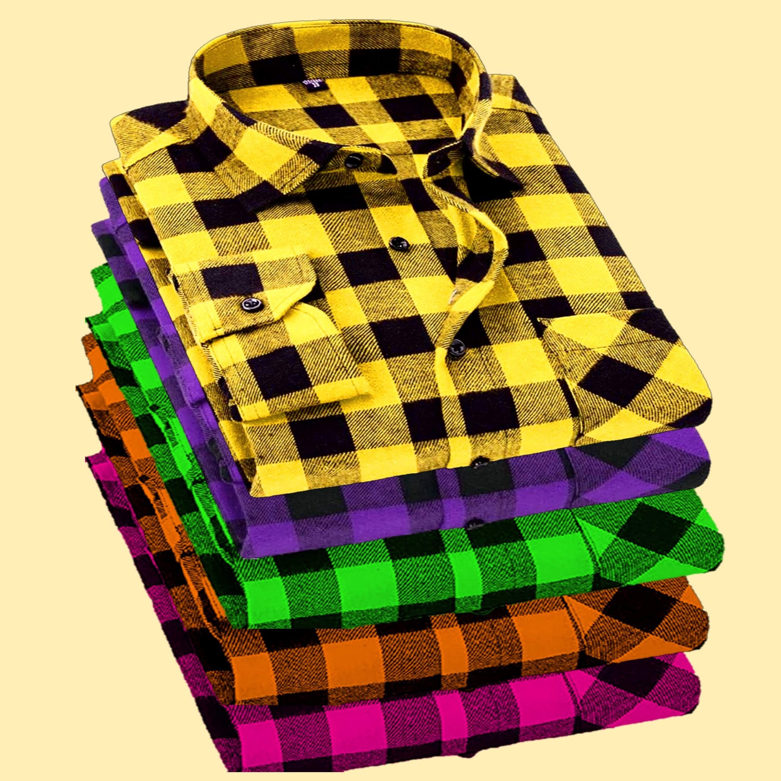 Pick ANY COLOR Flannel Shirt Hand Dyed Custom Color Buffalo Plaid Shirt  Neon Yellow, Lime Green, Orange, Hot Pink, Purple, Baby Blue ETC