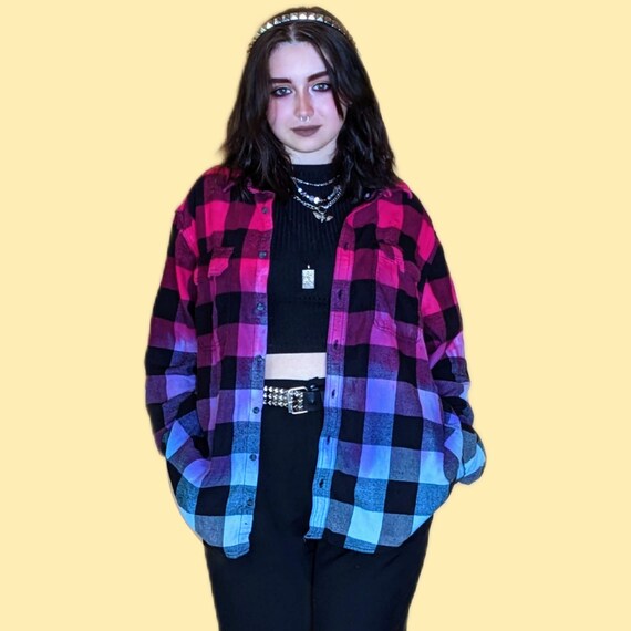 Neon Purple Aesthetic Outfits Aesthetic Grunge Oversized Flannel