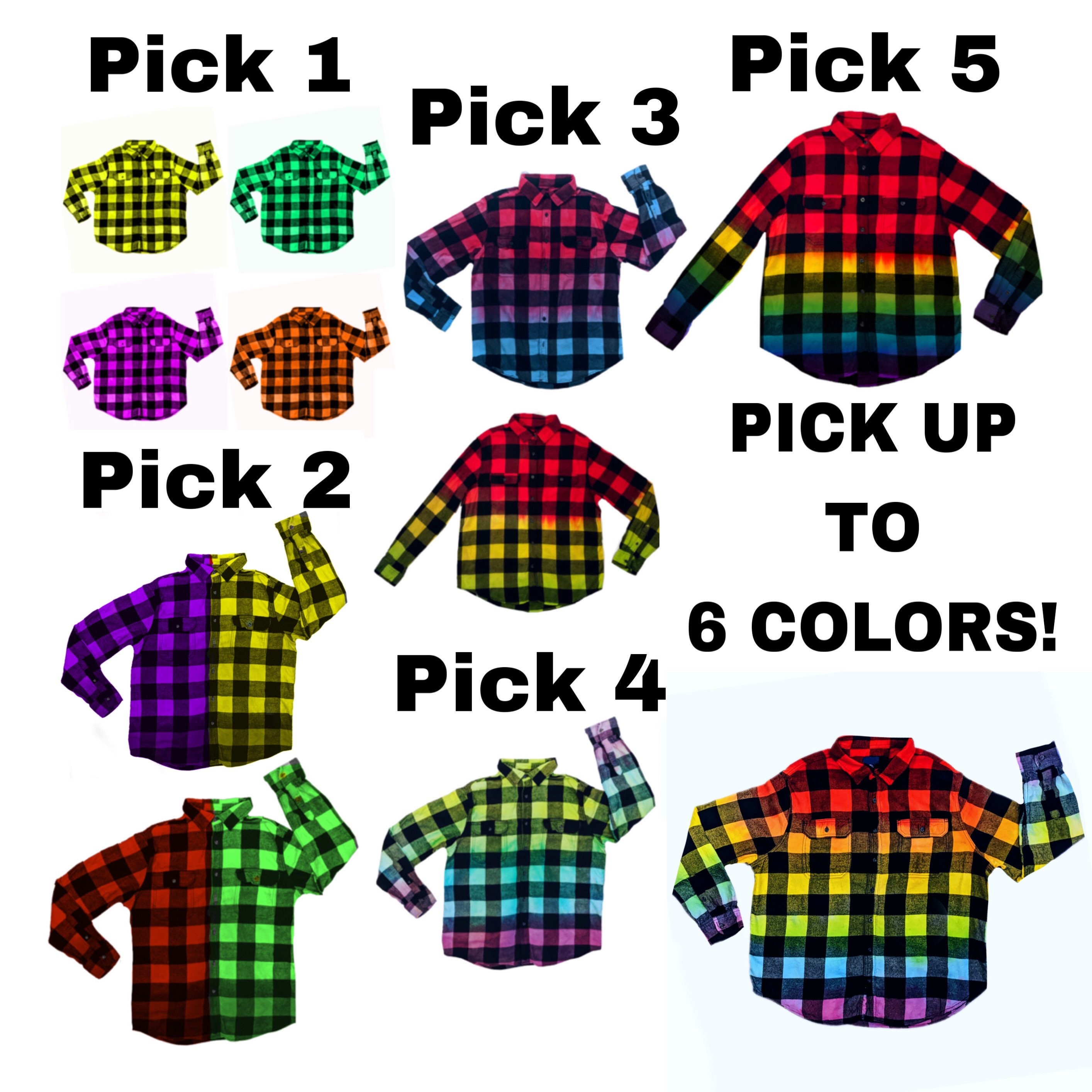 Design Your Own Custom Flannel Shirt Pick 1 to 6 Colors Etsy