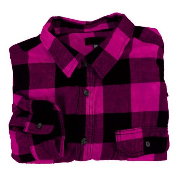 pink and black buffalo plaid shirt