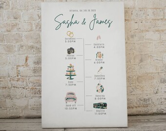 Editable Wedding Day Timeline Sign | Canva Template (Digital Download)
