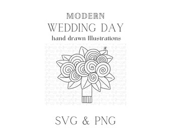 Wedding Icon Clip art Bouquet SVG PNG for modern infographic wedding day timeline, invitation, ceremony program or weekend itinerary.