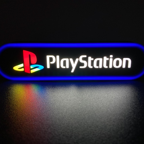 PlayStation (logo kolorowe) Znak LED drukowany w 3D