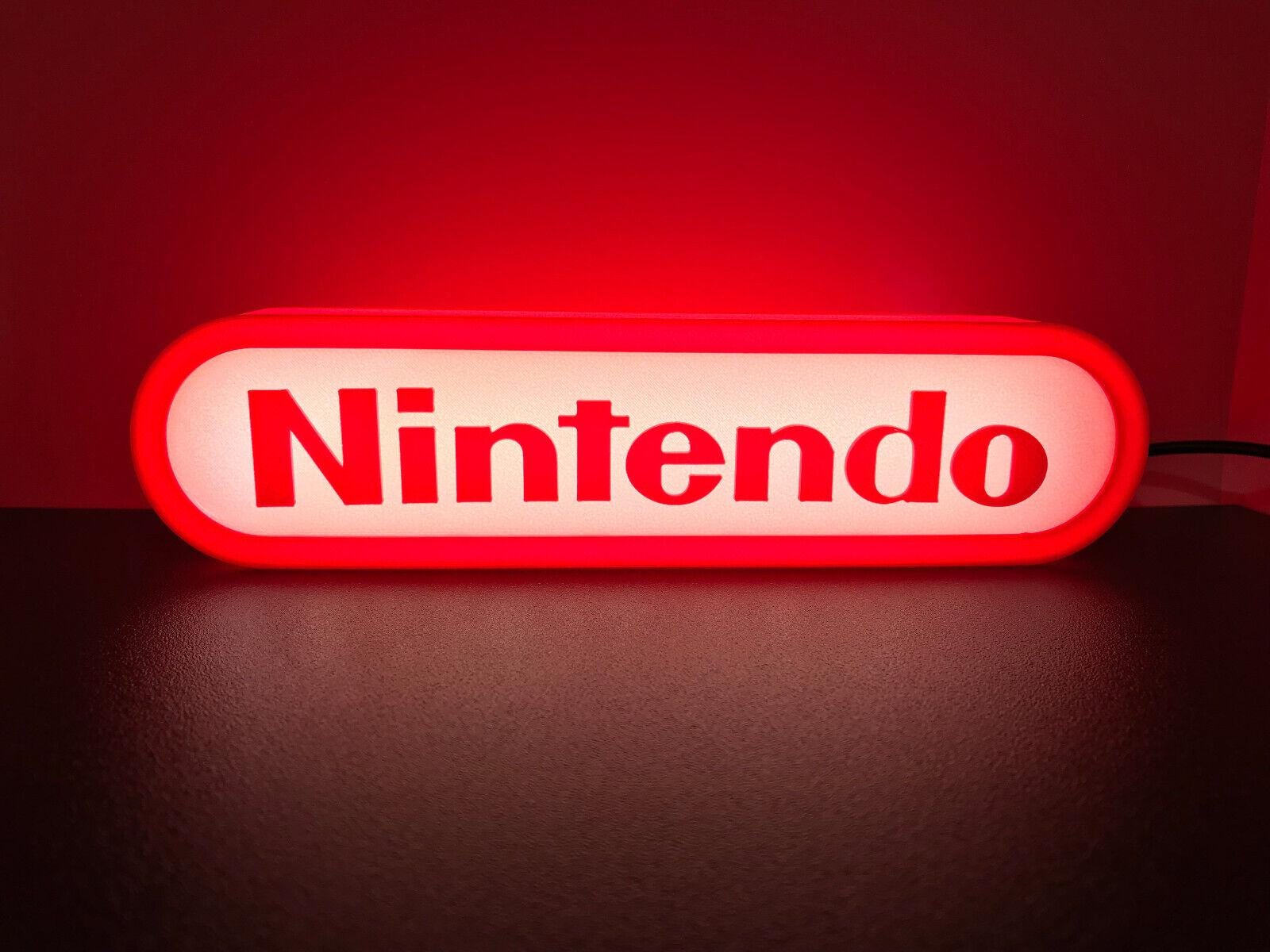 Nintendo 3d Printed Led Sign