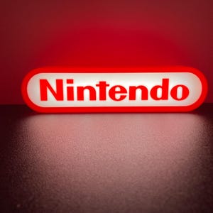 Nintendo 3d Printed Led Sign