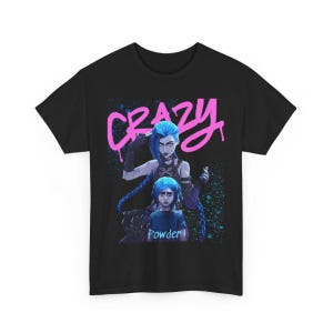 Jinx Graphic Tee, League of Legends T-Shirt, Arcane Series Charakter Shirt, Unisex T-Shirt, Gamer Geschenk, Gaming Bekleidung