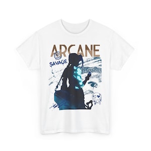 League of Legends Jinx Grafik T-Shirt, Arcane Film Serie Shirt, Unisex Baumwolle Tshirt, Gaming Fan Geschenk, Cosplay Kostüm, Videospiel Bekleidung