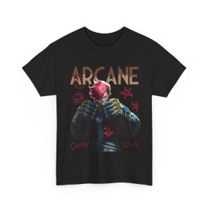 Vi League of Legends Graphic Tee, Arcane Movie Series Unisex T-Shirt for Gamers, League of Legends Fans, Arcade Shirt, Geeky Tee, Vi LOL Tee