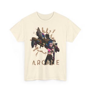 Arcane LOL Jinx Unisex T-Shirt, League of Legends Grafik-Shirt, Fanbekleidung, Baumwoll-T-Shirt für Gamer, Geek-Kleidung