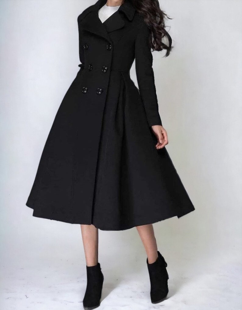 Long Double Breasted Trench Coat for Women - Floriana