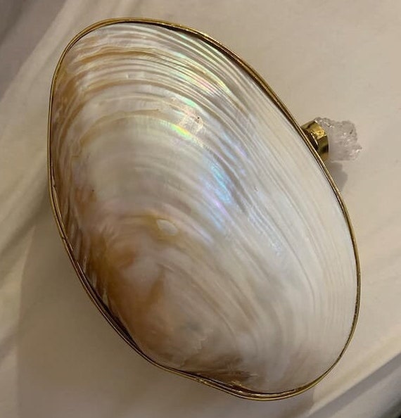 Different Craft Royal Original Sea shell clutch Purse, Natural Clam shell  minaudiere Bag: Handbags: Amazon.com