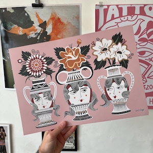 A3 Flower and Vase Tattoo print