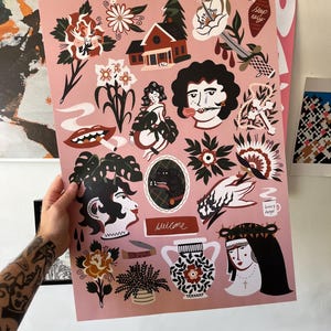 A2 PINK TATTOO FLASH Print