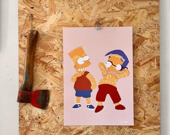 A3 SIMPSONS Flash Tattoo Print
