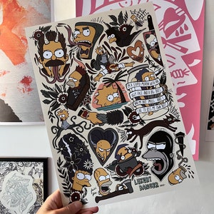 A3 SIMPSONS HALLOWEEN Colour Flash Tattoo Print Vol 1