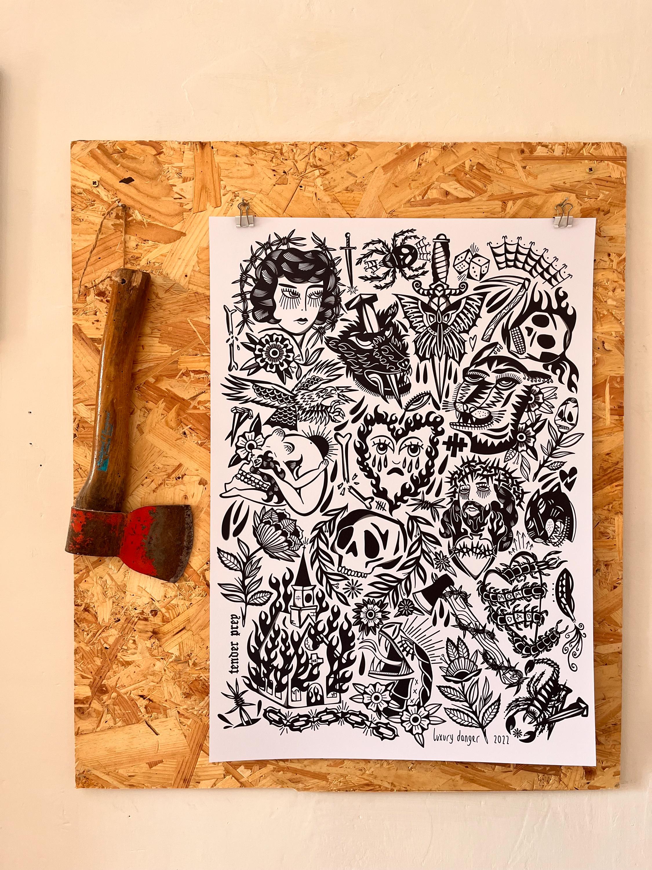 A2 BLACKWORK TATTOO FLASH Print - Etsy A2 BLACKWORK TATTOO FLASH Print - Etsy