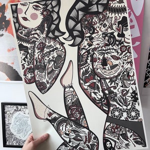 A2 FLASH LADY TATTOO print