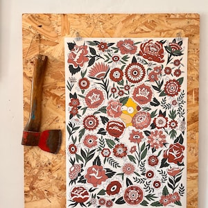 SIMPSONS TRADITIONELLE BLUME Farbblitz Tattoo Print