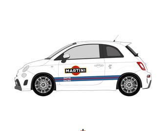 Kit deco Martini volkswagen noir et blanc ( gris ) golf 1 ou 2 - stickers sticker autocollant RACING