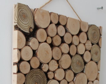 Wood slices wall decor Wooden wall panels Rustic home decor