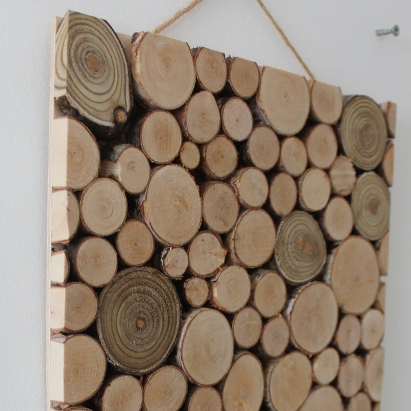 Wood slices wall decor Wooden wall panels Rustic home decor