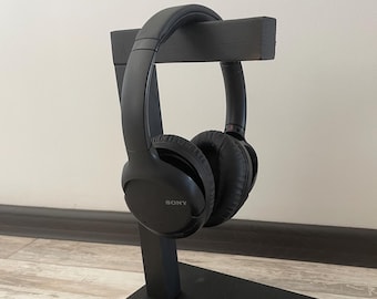 Wooden headphone stand Handmade desk organizer Gamer gift