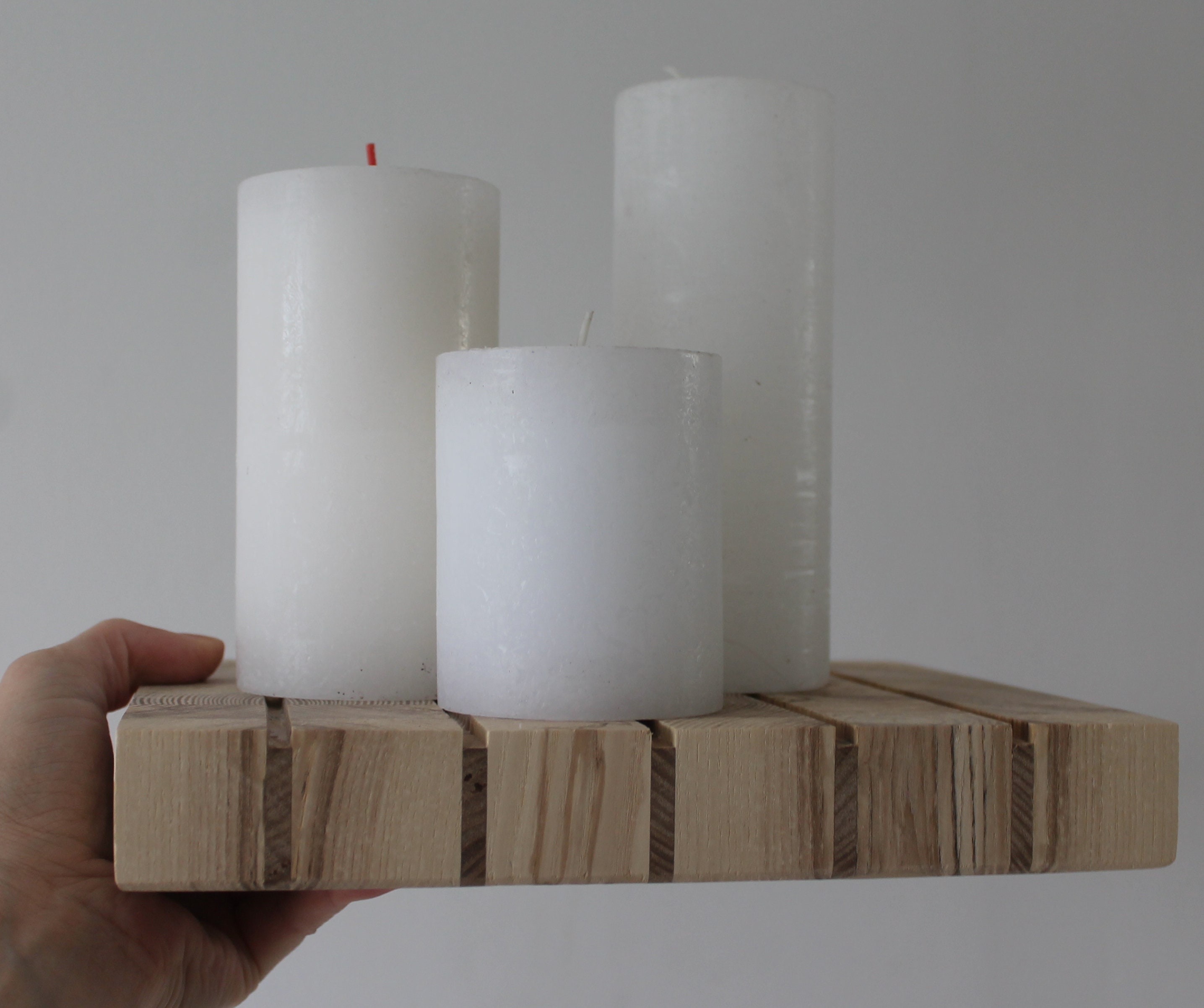 Wood Trivet Rustic Candle Plant Stand Handmade Birch Multifunctional ...