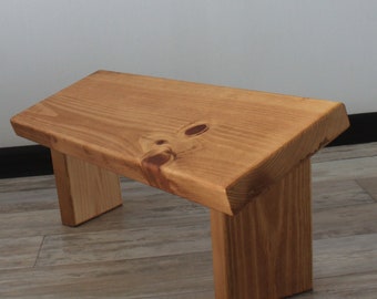 Banco de meditación plegable, taburete de oración de madera pequeño hecho a mano
