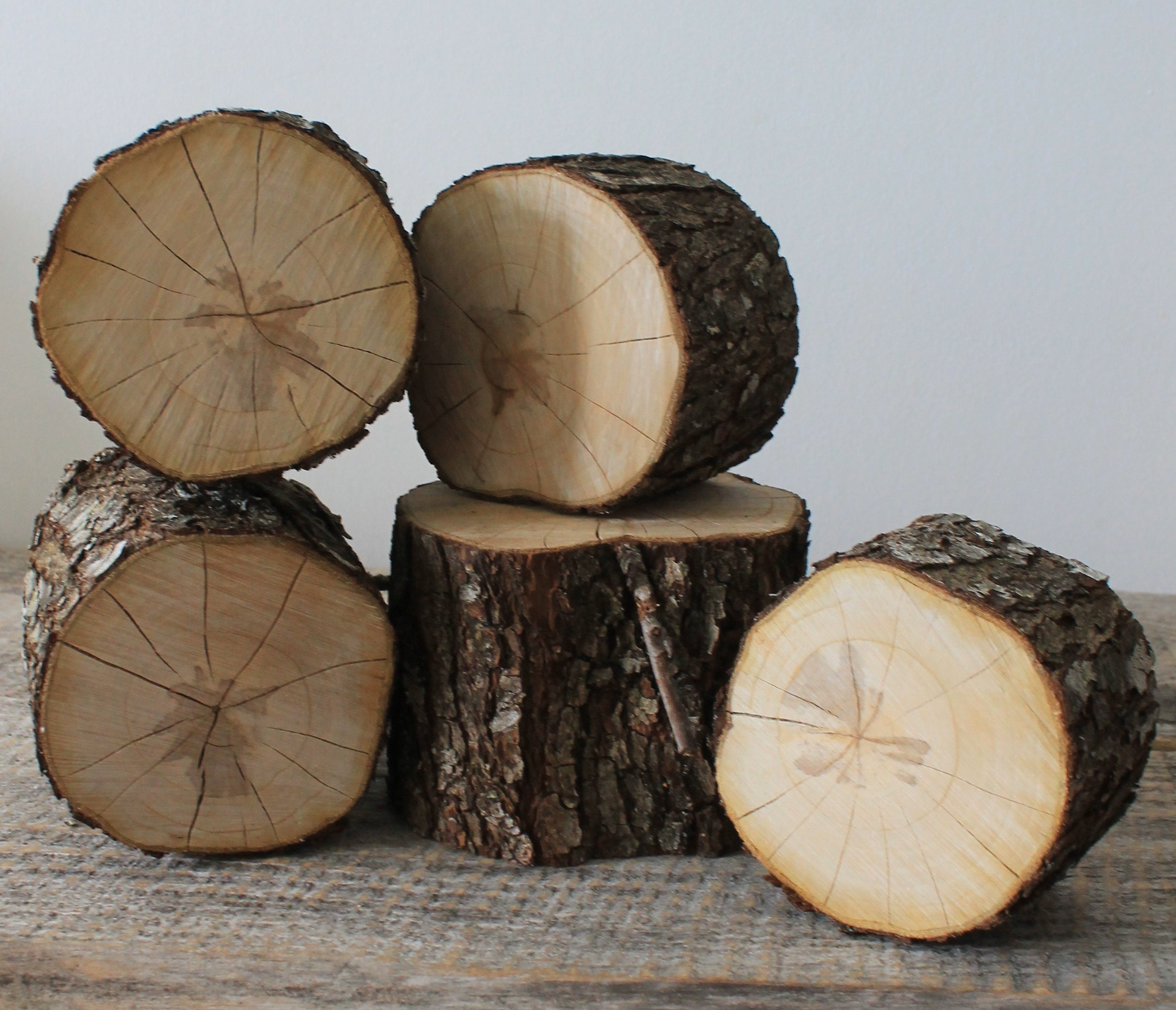  Wood Slices Unfinished 8 Pcs Wood Rounds 8-9 Inches