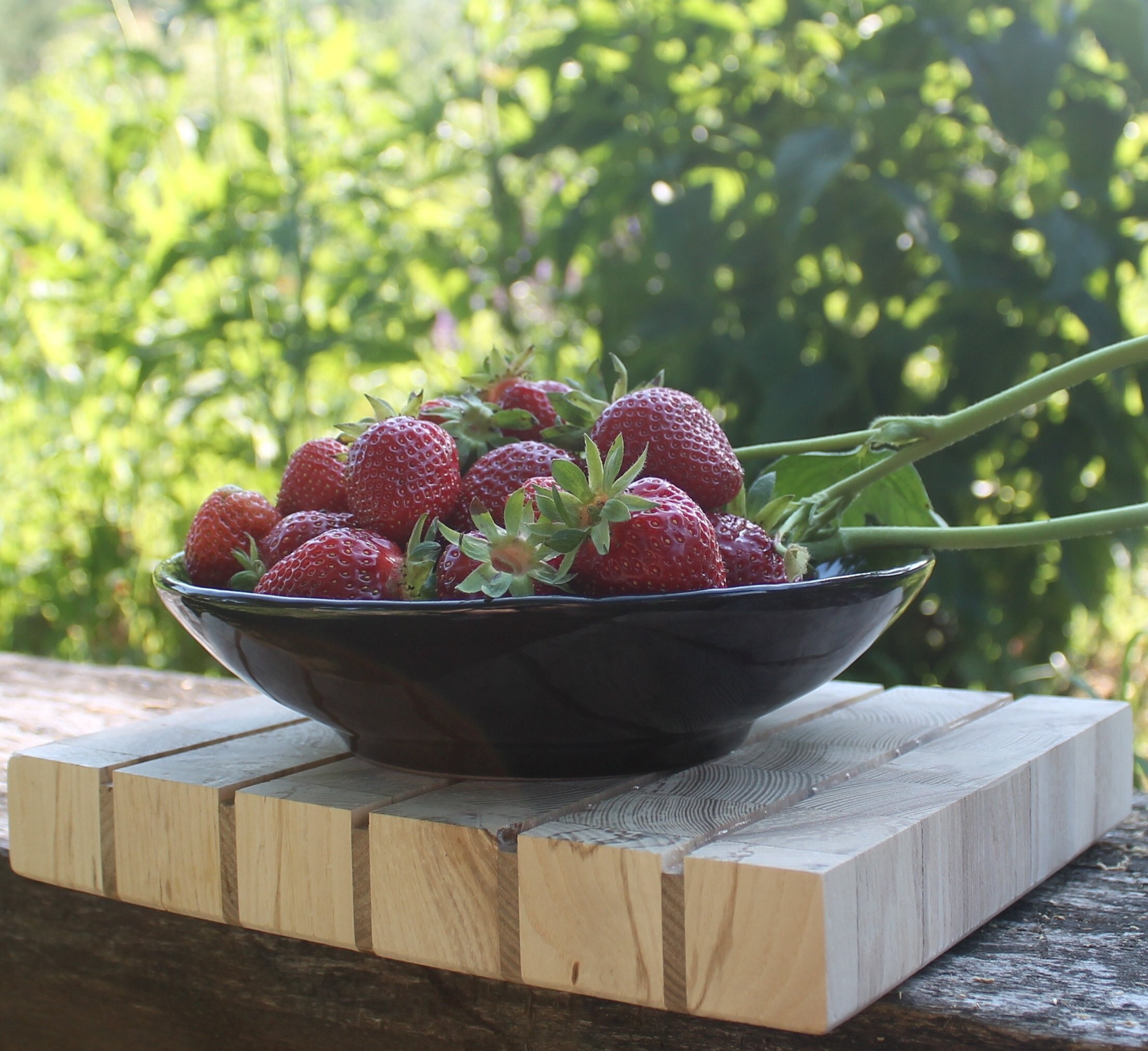Wood Trivet Rustic Candle Plant Stand Handmade Birch Multifunctional ...