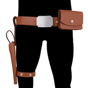 Leather Han Solo Belt Holster: Rebel Pilot Costume Prop