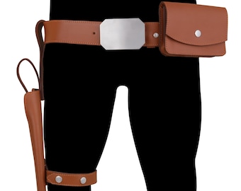 Leather Han Solo Belt Holster: Rebel Pilot Costume Prop