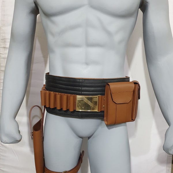 PAKLAND Book of Boba fett Leather Belt Mandalorian Costume Cosplay Prop Belt Star War