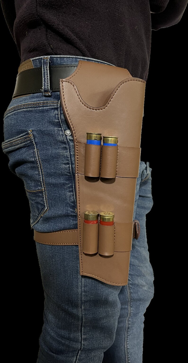 Pakland:leather Leg Holster for Saw off Shotgun Double Barrel, Prop