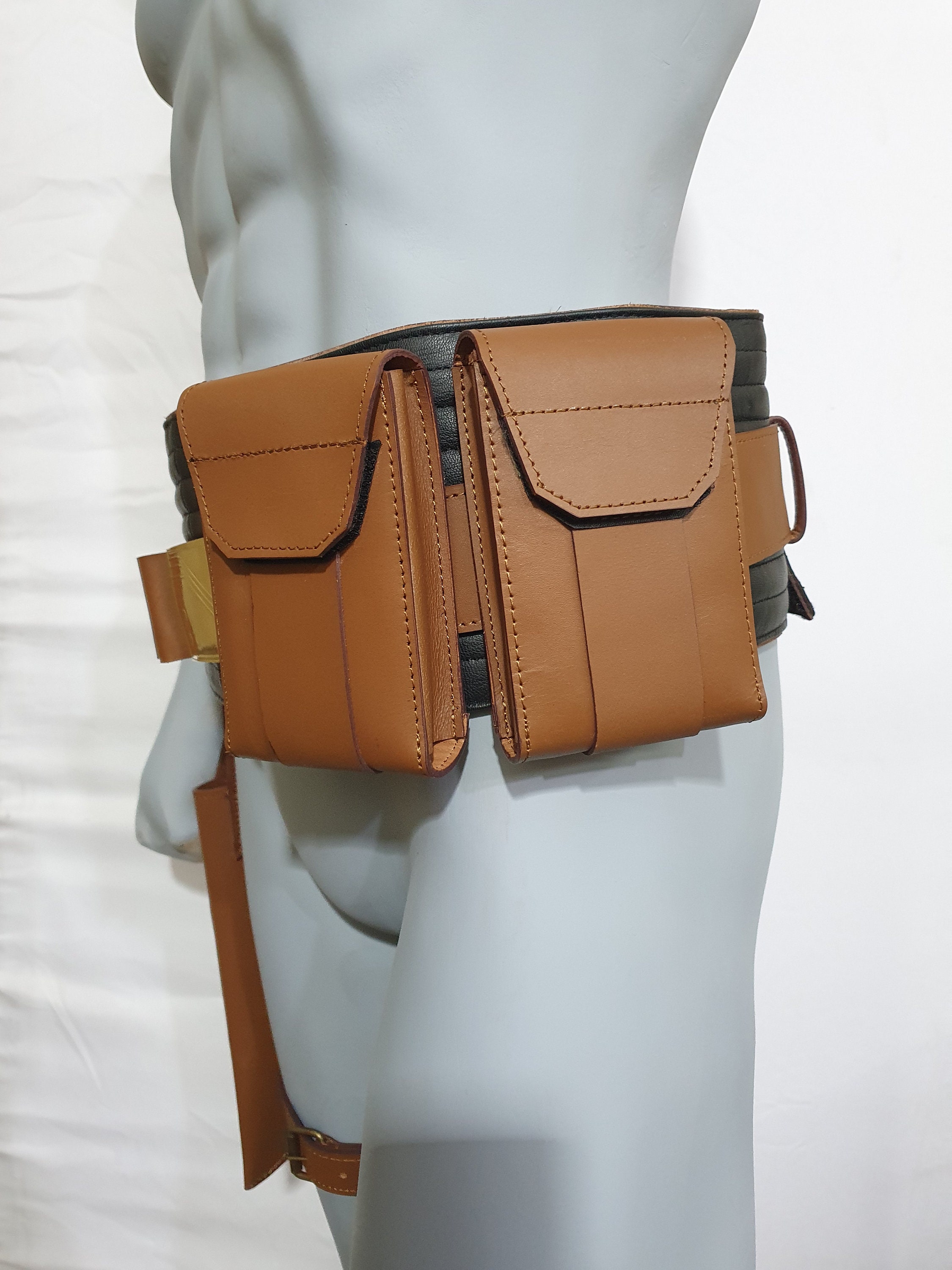 PAKLAND Book of Boba Fett Leather Belt Mandalorian Costume Cosplay Prop